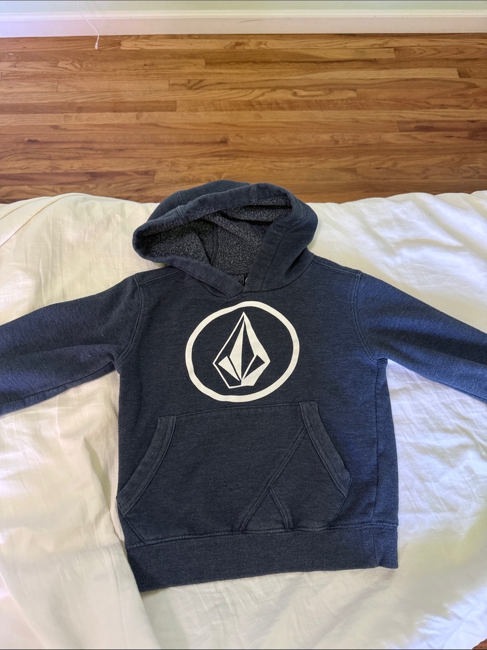 Volcom Navy Blue Pullover Hoodie with White Stone Logo